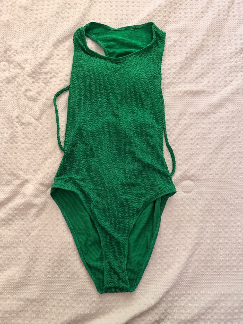 SHEIN Green Textured One-Piece Swimsuit